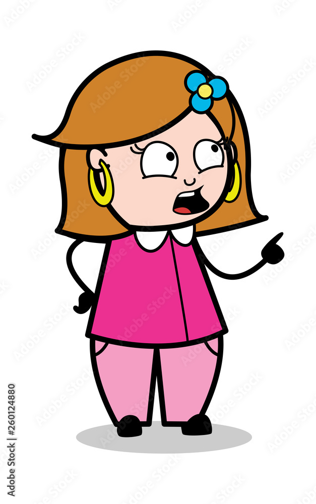 Confabulate - Retro Cartoon Female Housewife Mom Vector Illustration Confabulate - Retro Cartoon Female Housewife Mom Vector Illustration