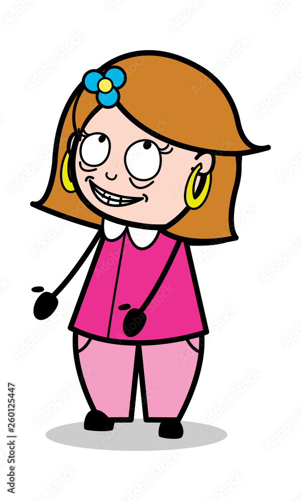 Guilty - Retro Cartoon Female Housewife Mom Vector Illustration Guilty - Retro Cartoon Female Housewife Mom Vector Illustration