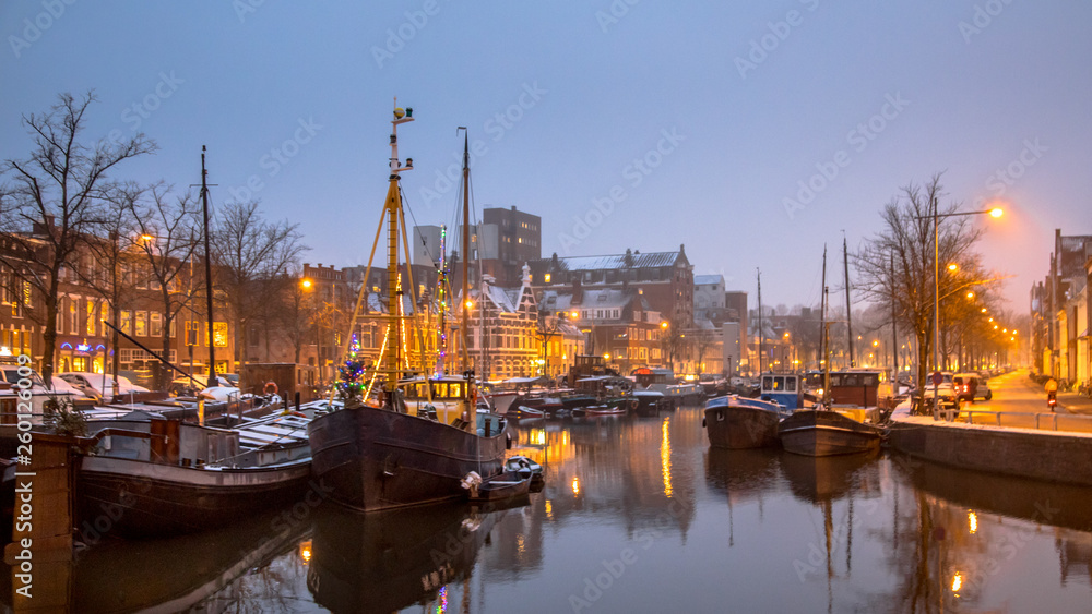 Historic ships Noorderhaven Groningen