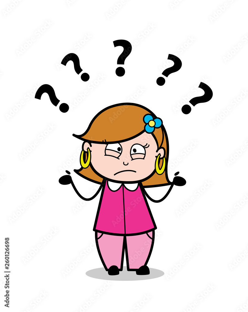 Distraught - Retro Cartoon Female Housewife Mom Vector Illustration Distraught - Retro Cartoon Female Housewife Mom Vector Illustration