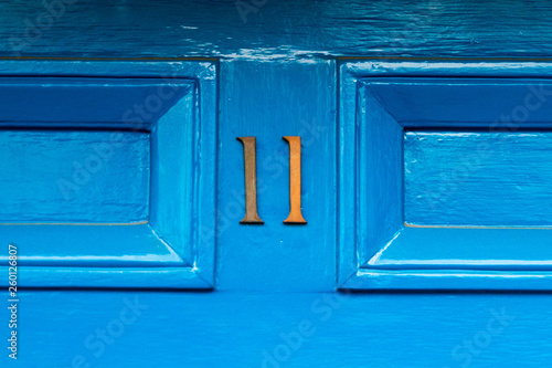 House number 11 with the eleven in metal numbers photo