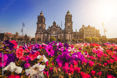 Fototapeta Naklejka Na Ścianę i Meble -  Metropolitan Cathedral Maria de Assunção in Zocalo, Center of Mexico City