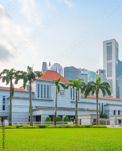 Photography Singapore government and modern cityscape