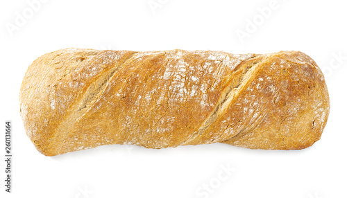Φωτογραφία ciabatta isolated on white backrgound