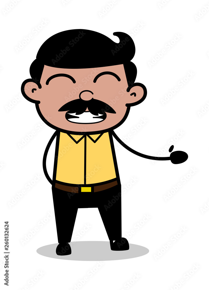 Irritating Gesture - Indian Cartoon Man Father Vector Illustration