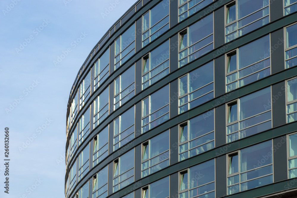 glass facade of a modern building