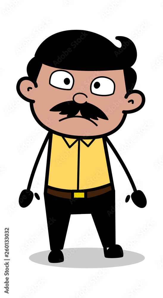 Worry - Indian Cartoon Man Father Vector Illustration Worry - Indian Cartoon Man Father Vector Illustration