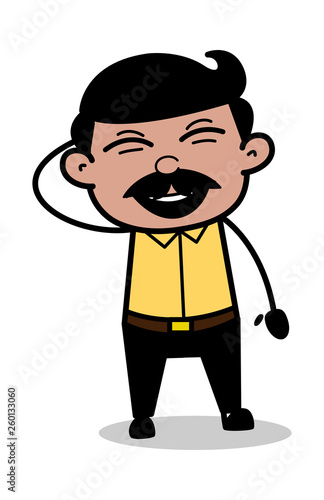 Laughter - Indian Cartoon Man Father Vector Illustration