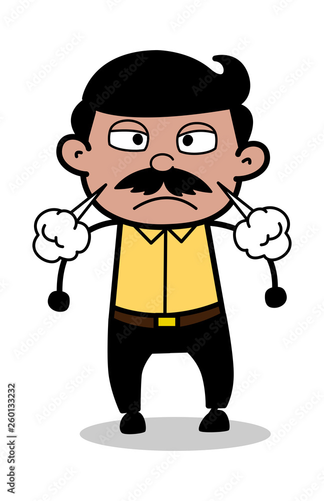 Aggressive - Indian Cartoon Man Father Vector Illustration Aggressive - Indian Cartoon Man Father Vector Illustration