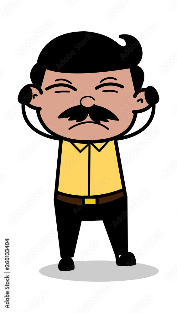 Getting Irritated - Indian Cartoon Man Father Vector Illustration Getting Irritated - Indian Cartoon Man Father Vector Illustration