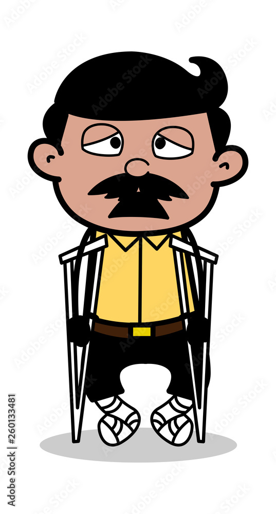 Handicapped - Indian Cartoon Man Father Vector Illustration Handicapped - Indian Cartoon Man Father Vector Illustration