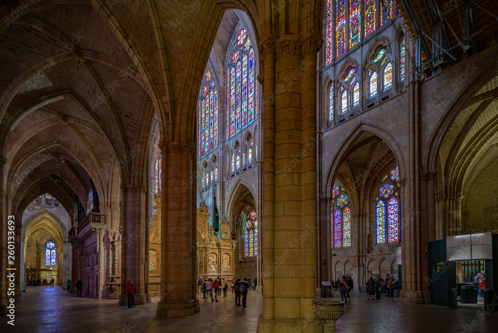 Catedral gótica de León en España