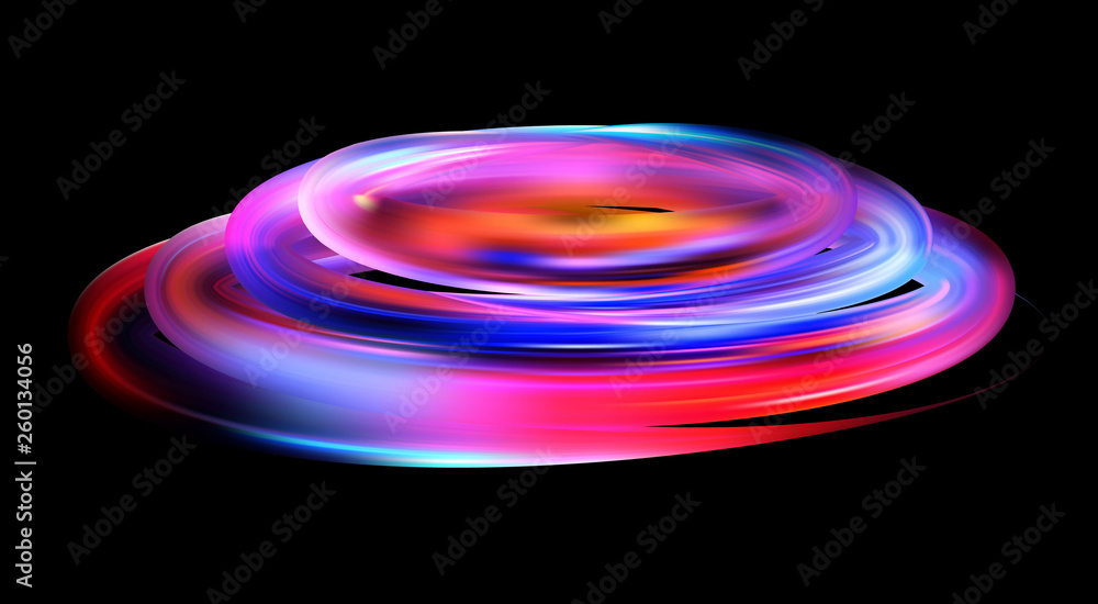 Colorful flow brush stroke on black background. Colorful flow brush stroke on black background.