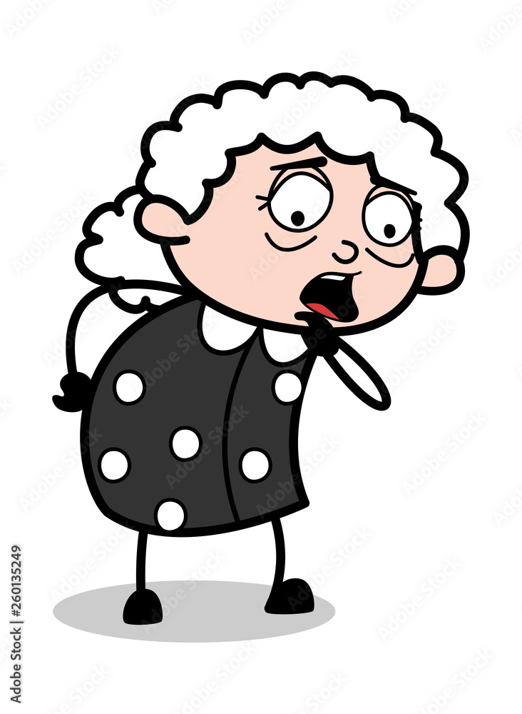 Shocked Expression - Old Cartoon Granny Vector Illustration Shocked Expression - Old Cartoon Granny Vector Illustration