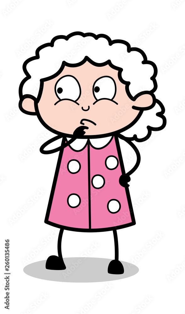 Musing - Old Cartoon Granny Vector Illustration Musing - Old Cartoon Granny Vector Illustration