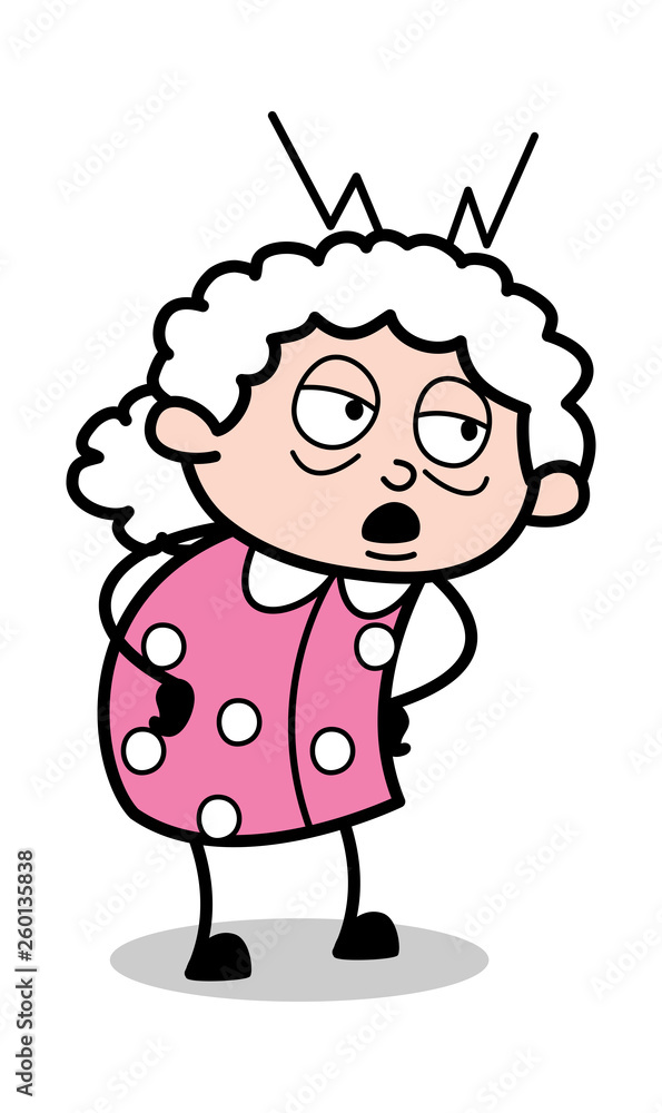 Talking - Old Cartoon Granny Vector Illustration Talking - Old Cartoon Granny Vector Illustration