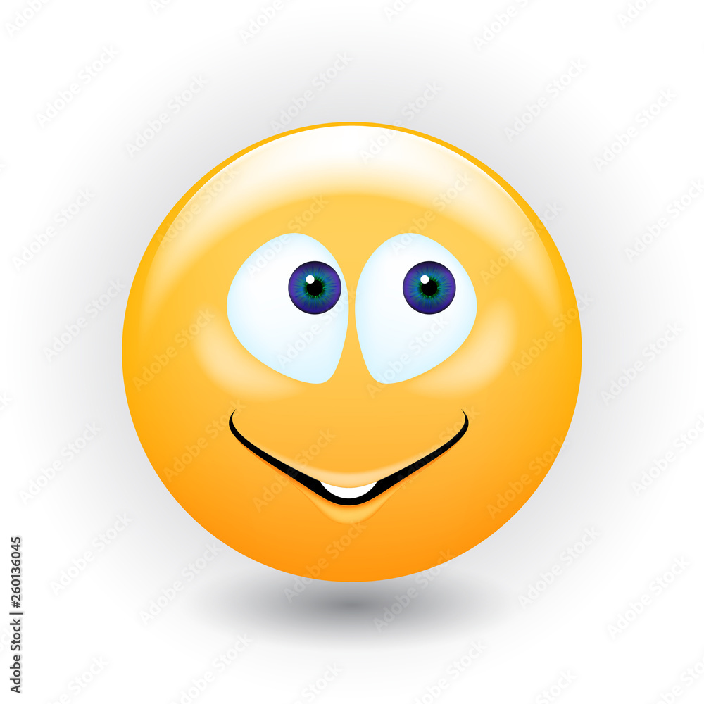 Yellow realistic emoticon smiley face Yellow realistic emoticon smiley face