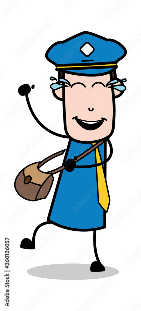 Dancing In Joy - Postman Cartoon Courier Guy Vector Illustration Dancing In Joy - Postman Cartoon Courier Guy Vector Illustration