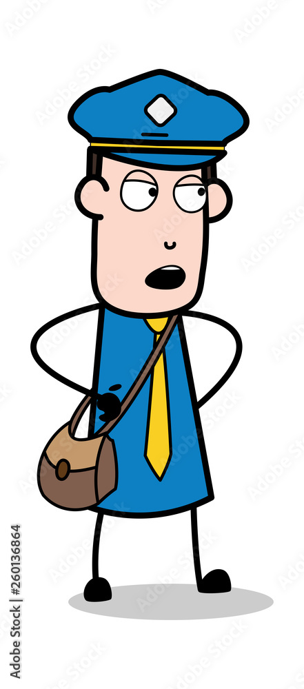 Standing and Talking - Postman Cartoon Courier Guy Vector Illustration Standing and Talking - Postman Cartoon Courier Guy Vector Illustration