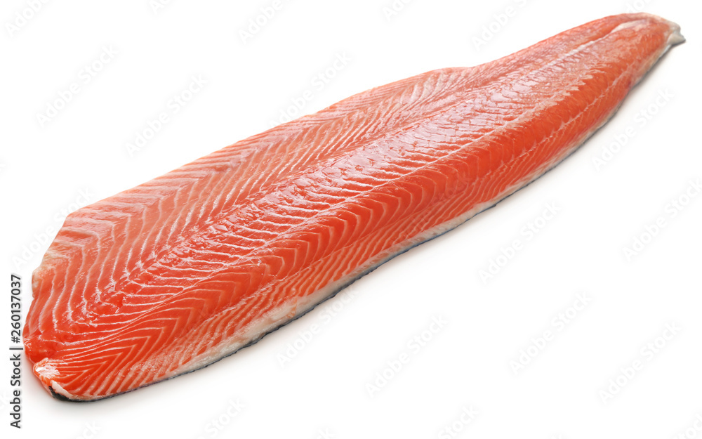 Large piece of uncooked salmon fish Large piece of uncooked salmon fish