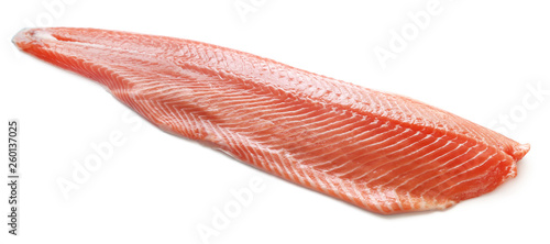 Large piece of uncooked salmon fish
