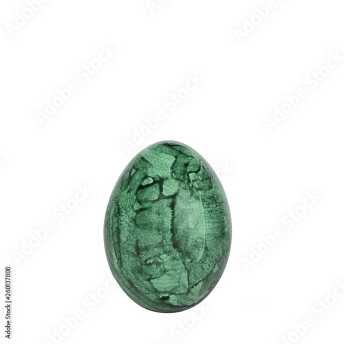 green easter egg isolated on white background