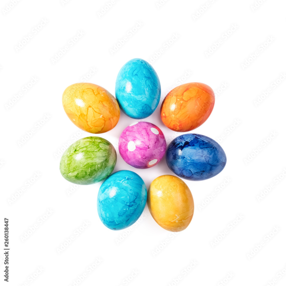 Different easter eggs isolated on white background Different easter eggs isolated on white background