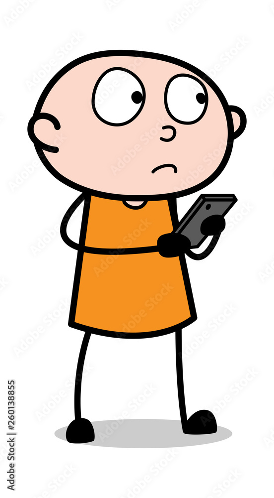 Smartphone User - Cartoon thief criminal Guy Vector Illustration Smartphone User - Cartoon thief criminal Guy Vector Illustration