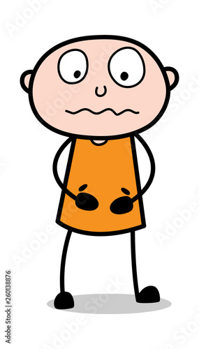 Stomach Problem - Cartoon thief criminal Guy Vector Illustration