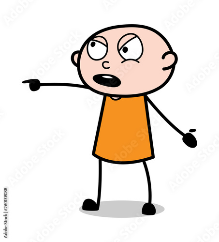 Rudely Talking - Cartoon thief criminal Guy Vector Illustration