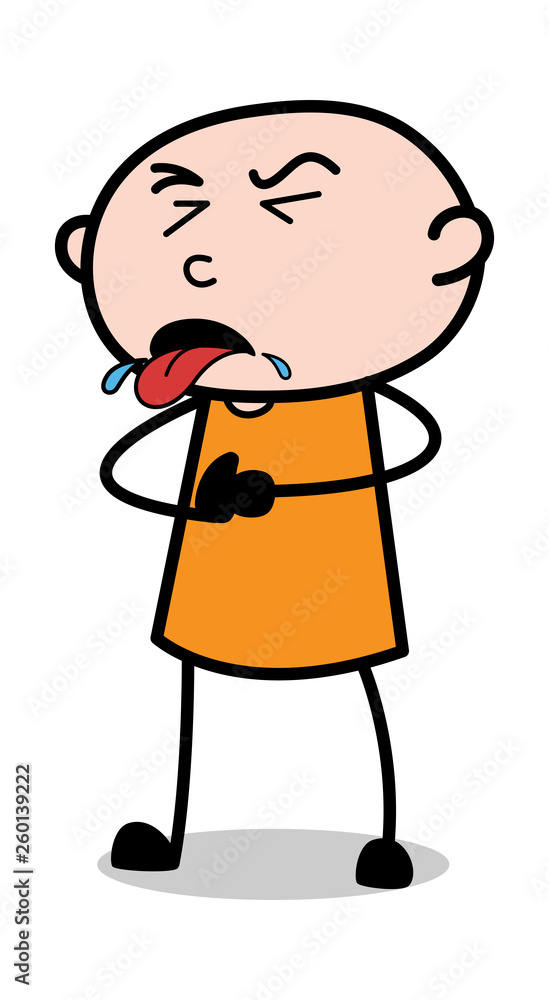 Vomiting - Cartoon thief criminal Guy Vector Illustration Vomiting - Cartoon thief criminal Guy Vector Illustration