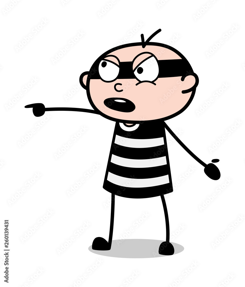 Talking In Anger - Cartoon thief criminal Guy Vector Illustration Talking In Anger - Cartoon thief criminal Guy Vector Illustration