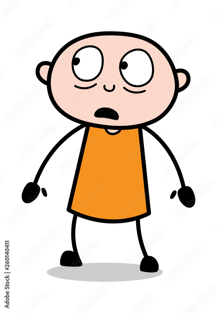 Fearful Watching - Cartoon thief criminal Guy Vector Illustration Fearful Watching - Cartoon thief criminal Guy Vector Illustration