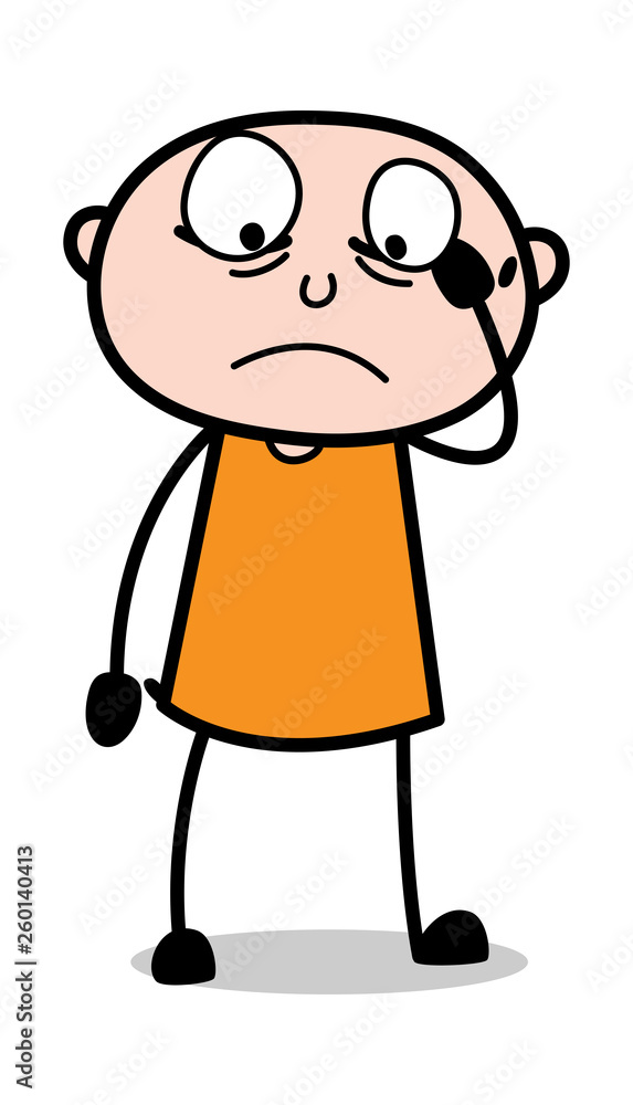 Upset Face Expression - Cartoon thief criminal Guy Vector Illustration Upset Face Expression - Cartoon thief criminal Guy Vector Illustration