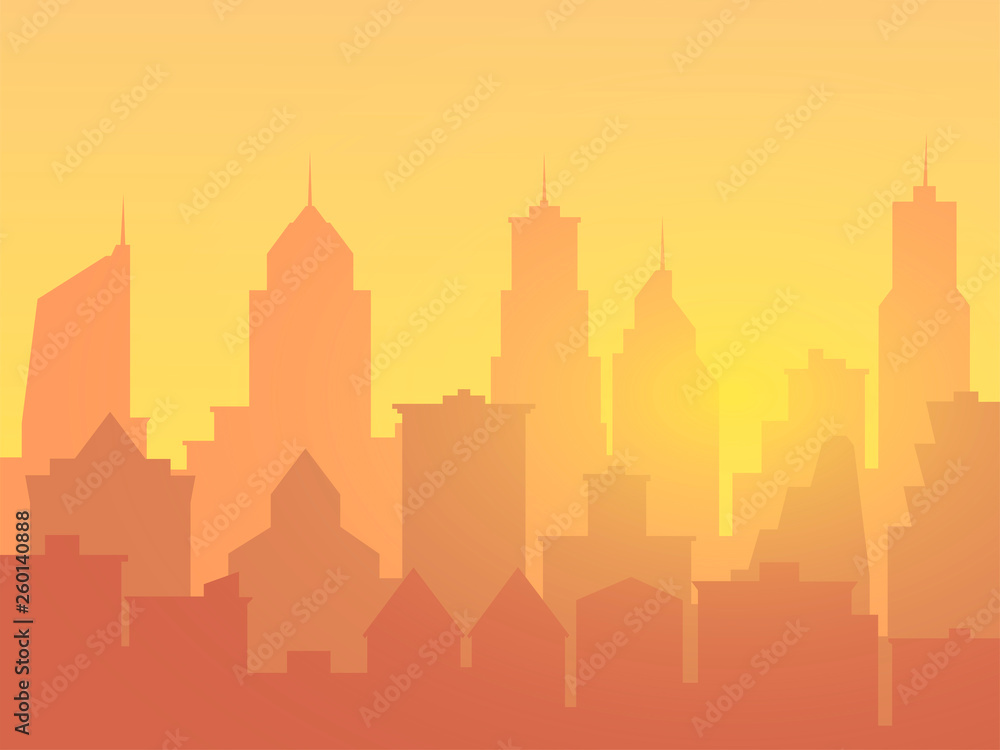 city background with buildings silhouettes. EPS-10