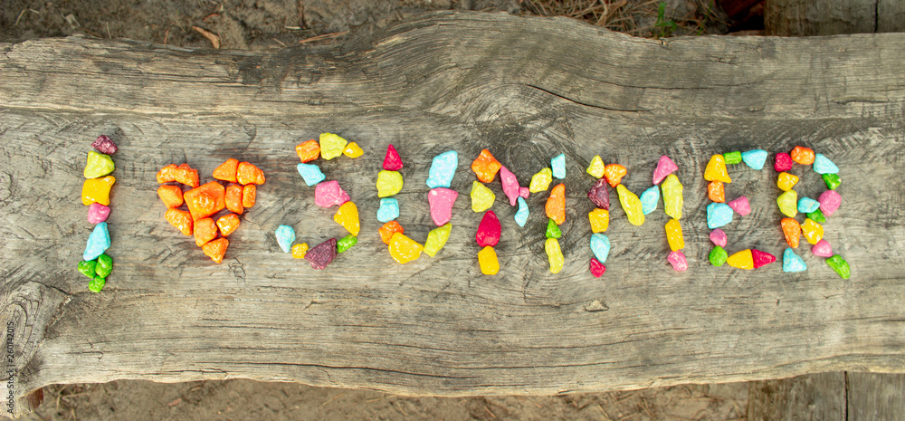 Fototapeta premium The photo of summer word for web background or tourist invitation.