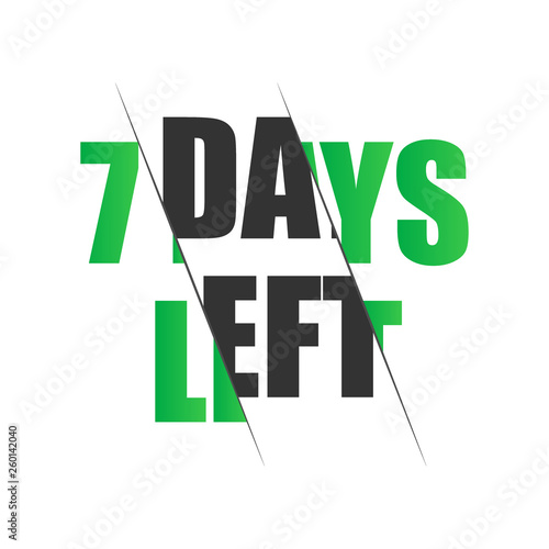 7 days to go. Vector stock illustration.
