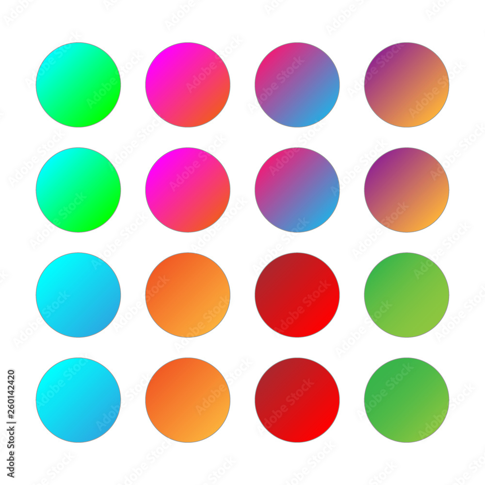 Set of various 16 colorful spheres