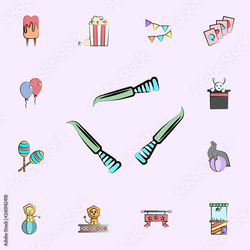 juggle with knives colored icon. circus icons universal set for web and mobile