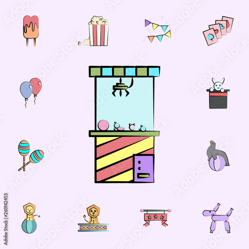 machine with toys colored icon. circus icons universal set for web and mobile