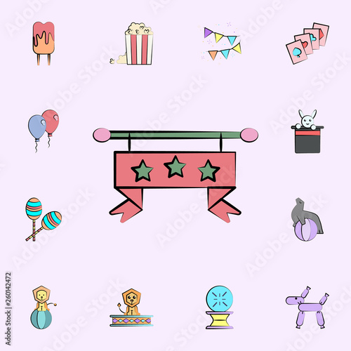 3 star hotel sign colored icon. circus icons universal set for web and mobile