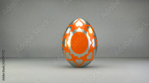 Easter Egg Flor Naranja Plata