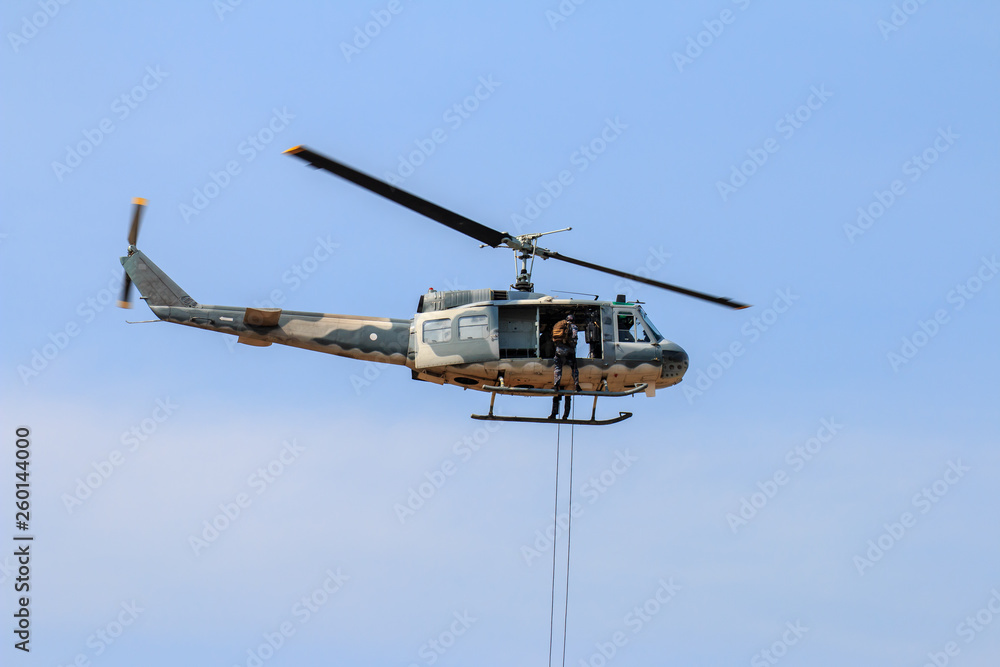 Military helicopter show on children's Day in Chiang Mai,Thailand Military helicopter show on children's Day in Chiang Mai,Thailand