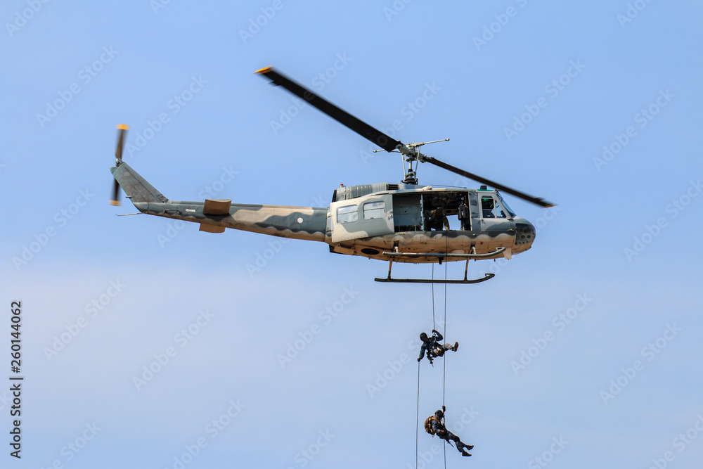 Military helicopter show on children's Day in Chiang Mai,Thailand