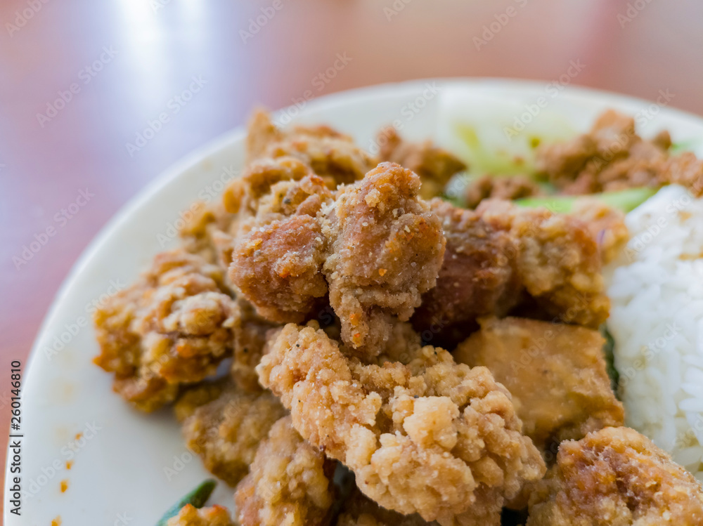 Taiwanese style braised pork rice and popcorn chicken Taiwanese style braised pork rice and popcorn chicken