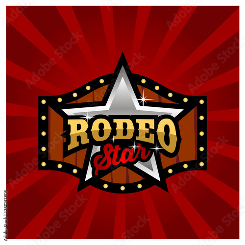Modern Rodeo Sign Board Game Country Western Cowboy logo design