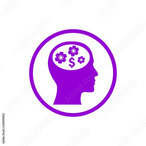 business, develop,setting, innovation, creative idea management dark violet color icon