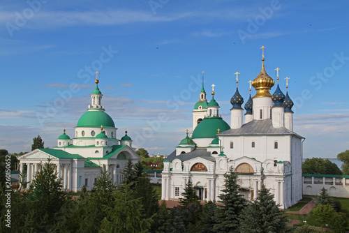 Architectural ensemble of Spaso-Yakovlevsky (St. Jacob Savior) monastery in a summer day, Rostov Velikiy, Russia.