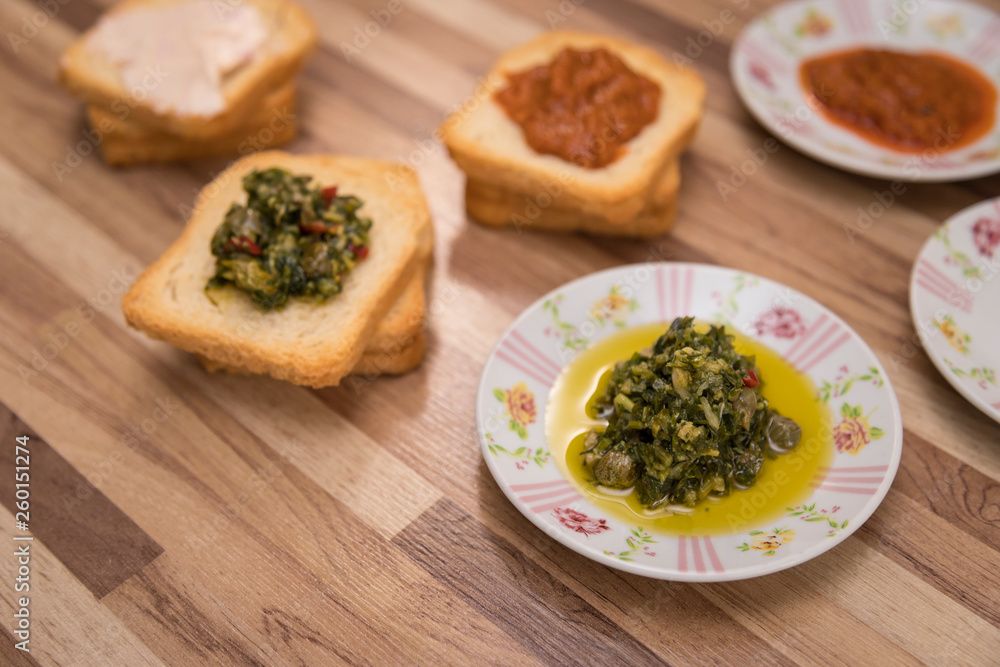 Serving toast with pate Serving toast with pate