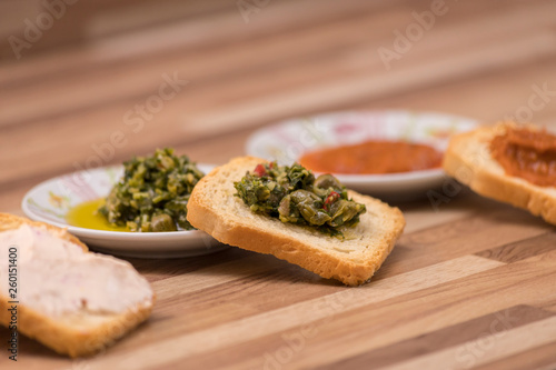 Serving toast with pate